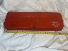 Vintage Sears .410 Gun Cleaning Kit w/ Red Metal Case, Gun Oil, Solvent & Cloth
