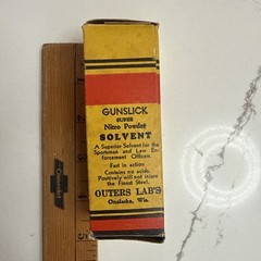 Vintage Outers Labs Gunslick Solvent Bottle And Box. New Unopened