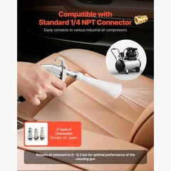 Air Blow Gun for Car Cleaning, 360° Nozzle, Ideal for Dust and Dirt