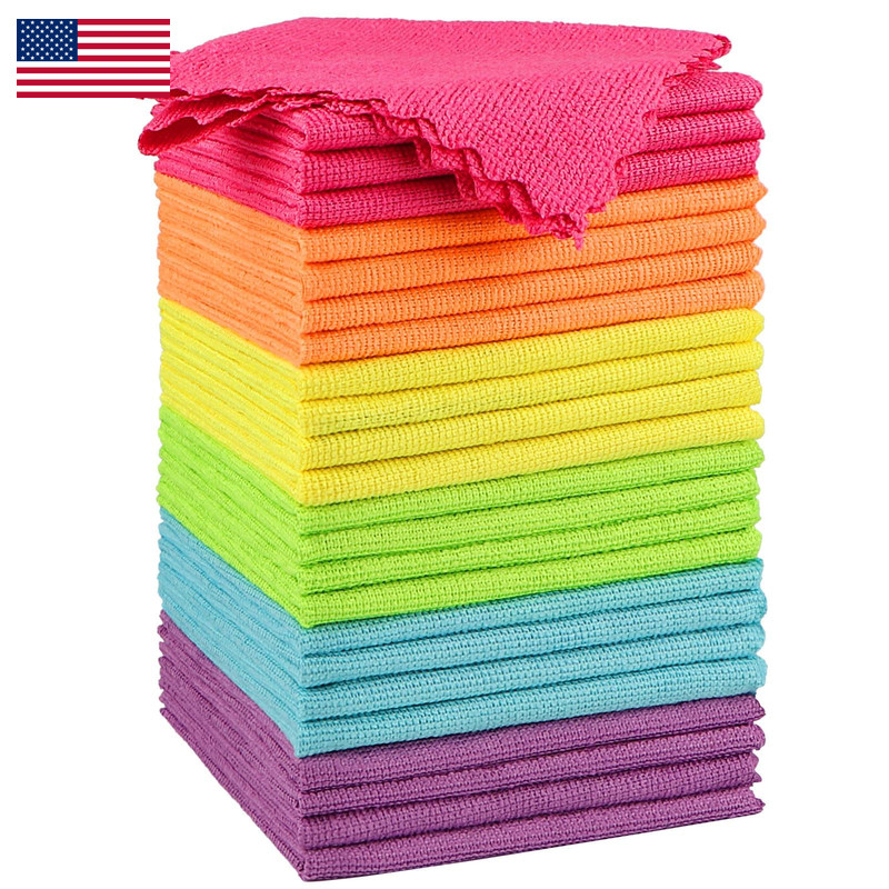 Orighty Microfiber Cleaning Cloth 24 Pack Highly Absorbent Cleaning Rags