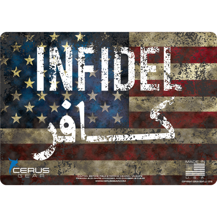 Cerus Gear® American Infidel Handgun ProMat™, 12″ x 17″ Vulcanized Rubber