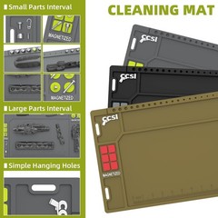 Pistol Gun Cleaning Mat with Magnetic Parts Tray, Anti-Slip Rubberized Workbench