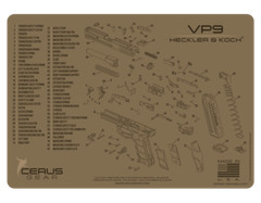For Heckler & Koch HK VP9 PREMIUM Armorers Cleaning Mat Cerus Gear HK VP9 FDE