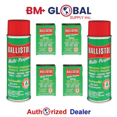 Ballistol 2 Cans Multi Purpose Lubricant Gun Cleaner 6 oz + 40 Guns Wipes &