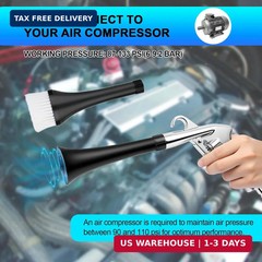 2 Nozzles Air Cleaning Gun, Dry Cleaning Gun Quickly Blasts Dust, Dirt and Grime
