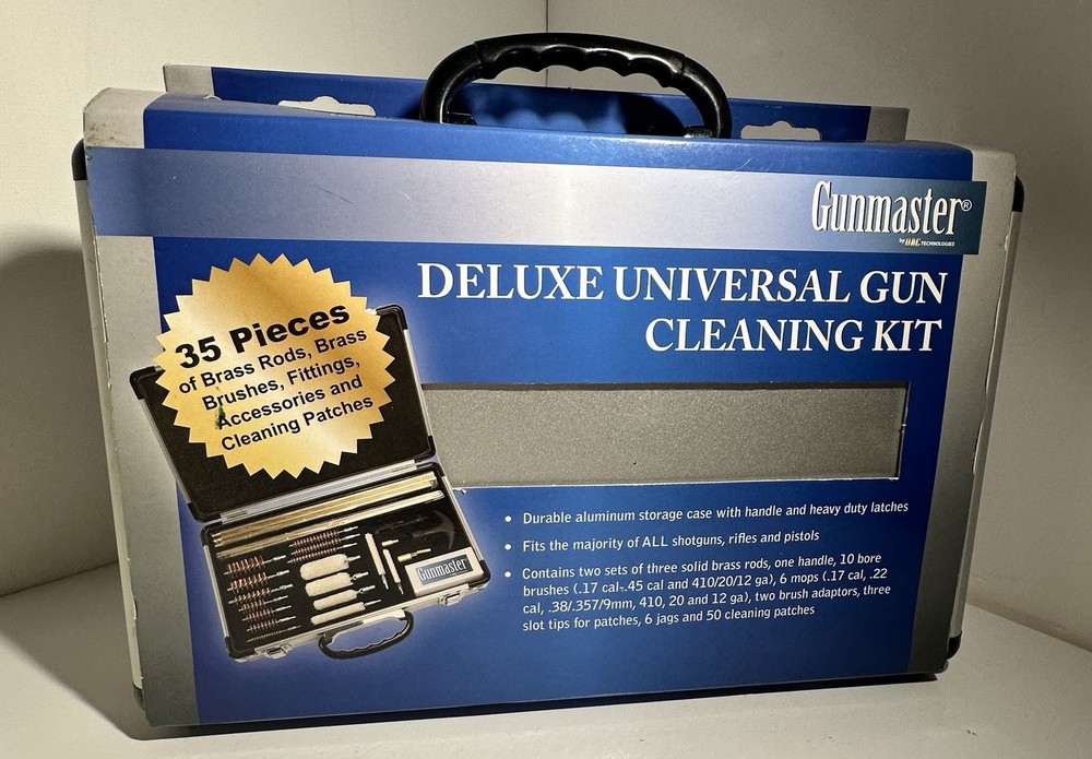 Gunmaster 35 Piece Universal Gun Cleaning Kit Wood Case