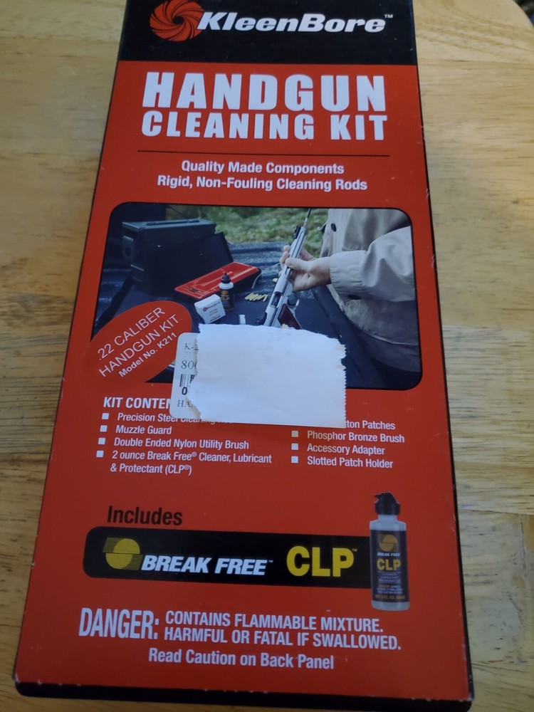 New Kleen-Bore Handgun Cleaning Kit 22 Caliber K-211 Accessories Included