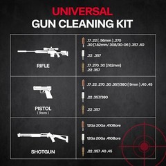 Universal Gun Cleaning Kit for Rifle Pistol Shotgun Muzzleloader for any Caliber