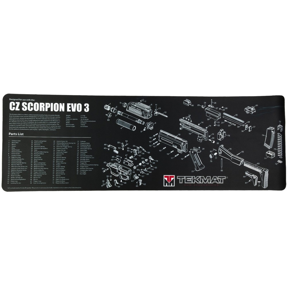 TekMat TEKR36CZSCORPION CZ Scorpion EVO 3 Cleaning Mat Black/Gray Rubber 12″x36″