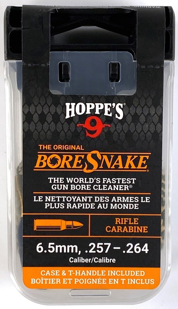 HOPPE’S 6.5mm, .247-.264 cal Rifle BORESNAKE DEN Cleaning Kit – 24013D