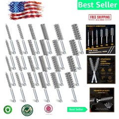 Durable Stainless Steel Bore Brushes – 24 Piece Set for Effective Rust Removal