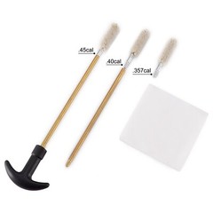 .357/.38/9mm.40.45 Caliber Pistol Cleaning Kit Brass Brush Jag and Cotton Mops