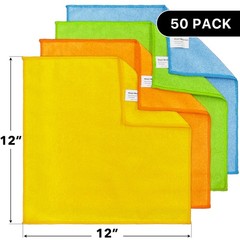 Simple Houseware Microfiber Cleaning Cloth 50 Pack 12 X 12 4 Colors Hc-01A-4