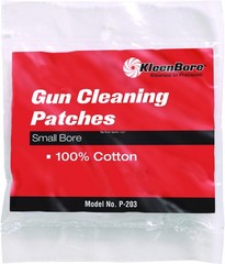 KleenBore P203 Super Shooter Cotton Patches .38/.45 20/.410 Ga 50 Pack