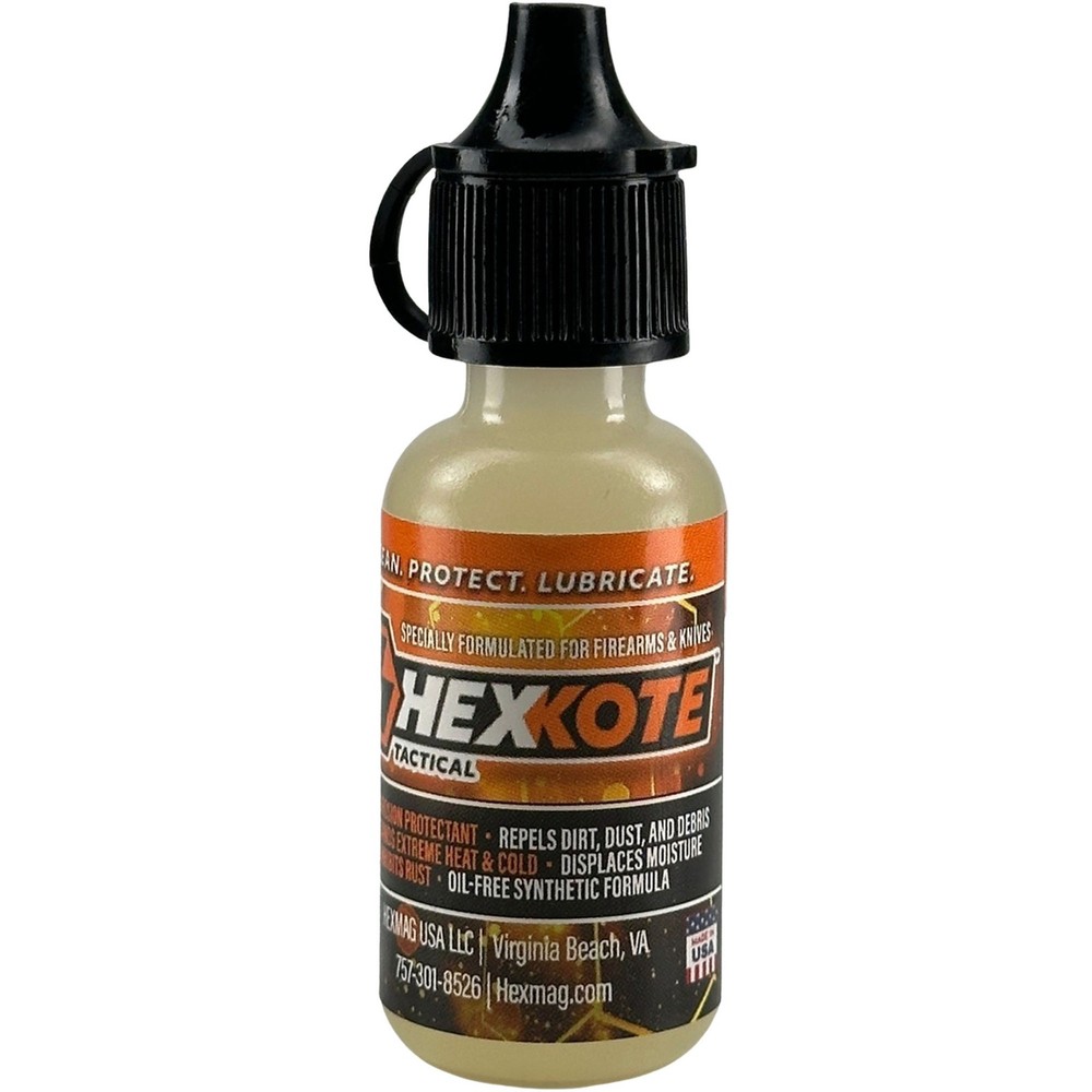 HEXKOTE Tactical Dry Lube Knife Cleaner Lubricant CLP Dropper Bottle 0.50 oz