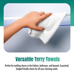 ZUPERIA Terry Towels Pack of 60 (14″ X 17″ Inches) 100% Cotton Terry Barmop Towe