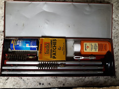 Wards WesternField Tin Case, Outers Shotgun Bore Cleaning Rods, 410, 12/20 Gauge
