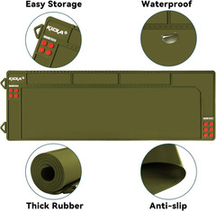 Rifle Shotgun Cleaning Mat – Large Magnetic Gun Mat with Organizer Parts Tray, A