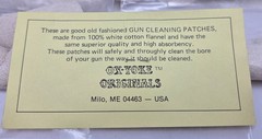 500 (5 Pk Of 100) Ox-Yoke Originals Gun Cleaning Patches .22 Cal. #1008. NOS