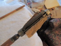 Antique Vtg. Wood & Brass 3-Pc Gun Cleaning Rod & one Solid Rod one Cleaning Tip