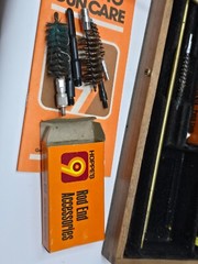 Vintage Hoppe’s #9 Cleaning Kit Wood Box Hunting Gun PARTIAL (missing steel rod)