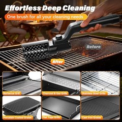 Electric Grill Brush for Outdoor Grill – 16-Inch Handle BBQ Grill Brush