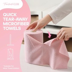 Fantasticlean Microfiber Cleaning Cloth Roll 2-Pack, 120 Reusable Tear-Away Towe