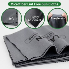 5Pack Technology Microfiber Black/Gray Gun Cloth-Large Size-Lint Free-Reusabl…