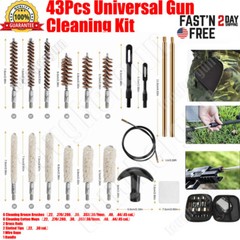 43PC Portable Universal Gun Cleaning Kit for Rifle Pistol Shotgun Cleaner Set US