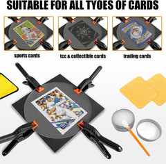 267 Pcs Card Care Clean Kit,Trading Card Cleaning Kit with Fixing Jig and EVA