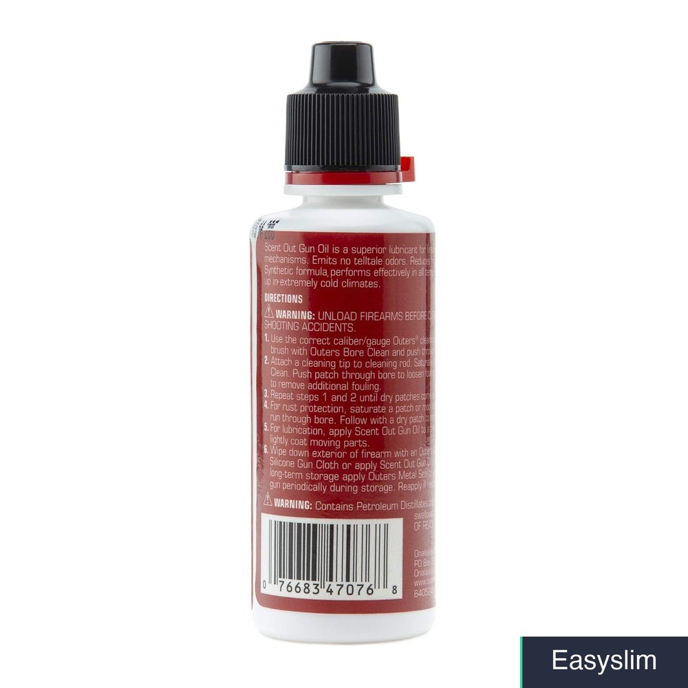 Odorless Synthetic Gun Oil, 2 Ounce Drip Bottle, Rust Prevention