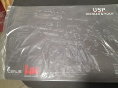 HK USP Counter Mats for Man Cave Den or Gunroom 17″X12″ Dk Gray
