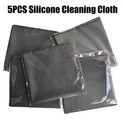 Silicone Cleaning Cloth Set, 12 x 12 inch, 5-Pack, Gray, Lint-Free for Firear…