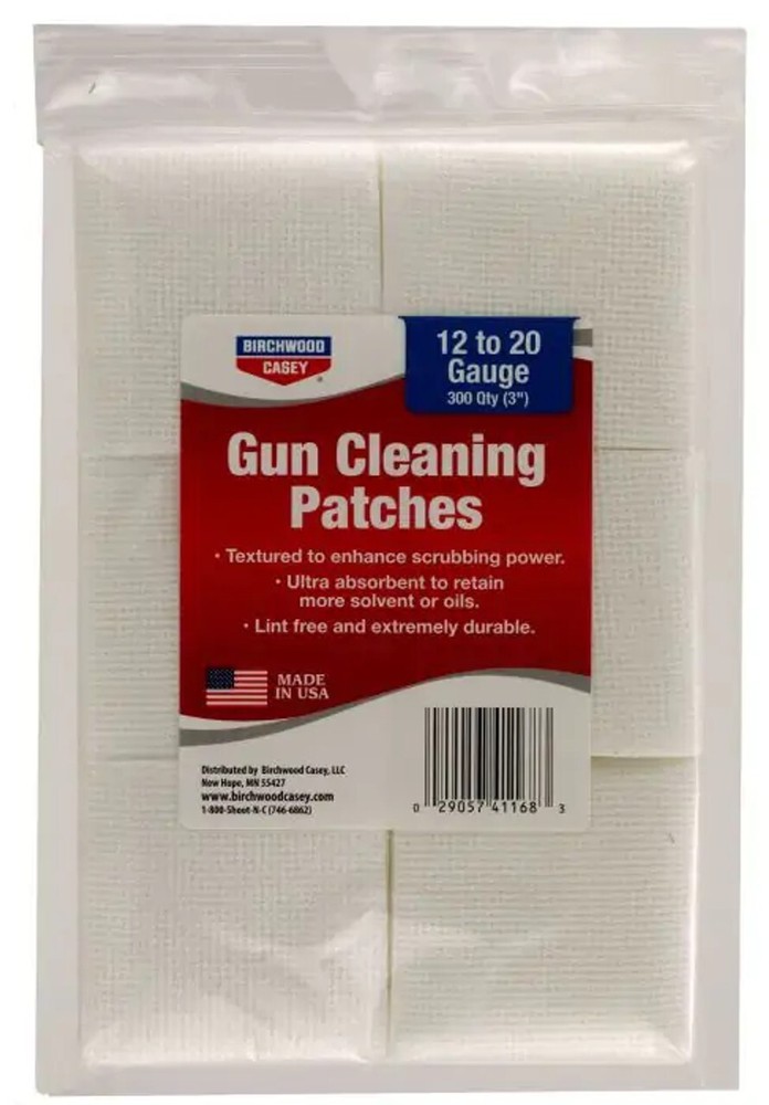 Birchwood Casey Cloth Patch 3″ Square 300 Pack 41168
