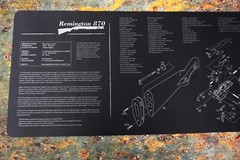 Gun Cleaning Mat for Remington 870 Shotgun Breakdown Schematics Parts Diagram