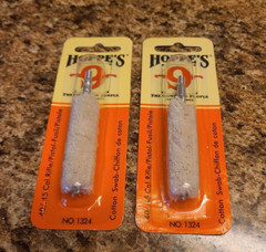 2 X Hoppes No. 9 Cotton Cleaning Swab .40/.45 Caliber No. 1324 LOT of 2