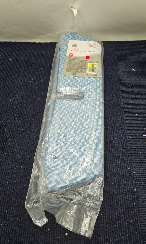 (QTY 5) Vileda 147544 CE Duo CleanTech Sterile 2-Sided Laminated Mop 19.7′