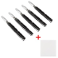 .250 cal 5 Pack Nylon Bristle Bore Cleaning Brush 8×32 Thread with 50 Patches