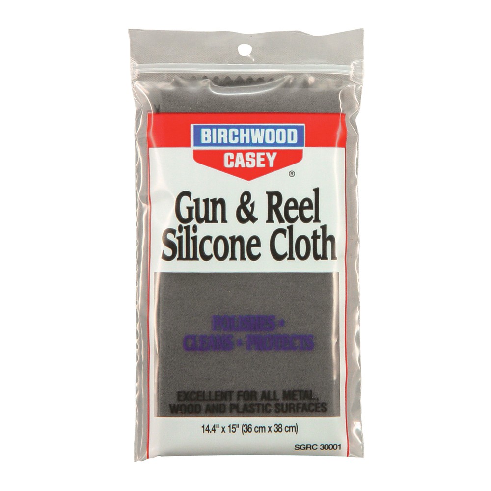 Birchwood Casey Silicone Cloth Gun Reel Care Cotton Flannel Metal/Wood Poly Bag