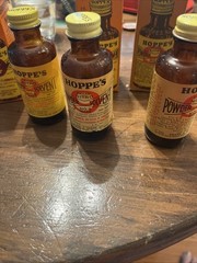 Vintage Hoppe’s No.9 Nitro Powder Solvent Bore Cleaner Bottles w/Box 1/2 Full 3