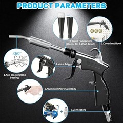 High Pressure Car Cleaning Gun with 5 Brushes – Interior Dryer & Air Blow Gun