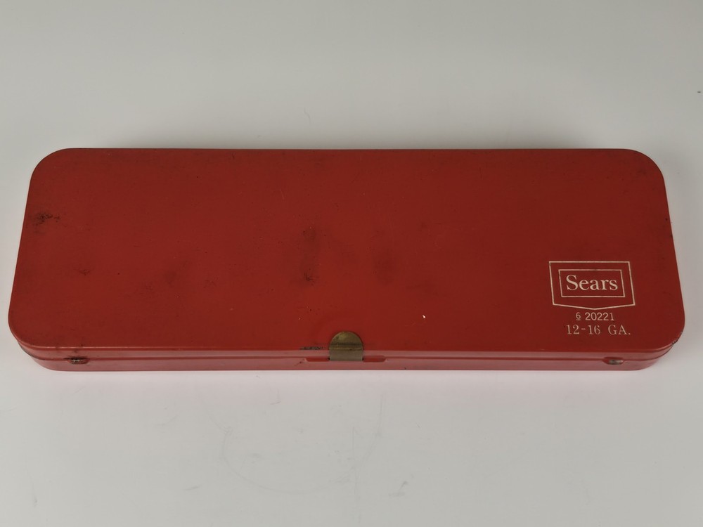Vintage Sears Roebuck and Co. No.6 20221 12-16 GA Gun Cleaning Kit Metal Case