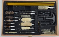 Used Gunmaster Model # UGC 76W Universal Cleaning Kit in Wood Box.