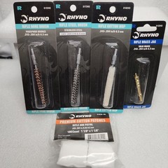 .243 Cal. Rifle 5 Pc. RHYNO Bore Brush Cleaning Kit, Cleaning Brush, Swab ,Jag