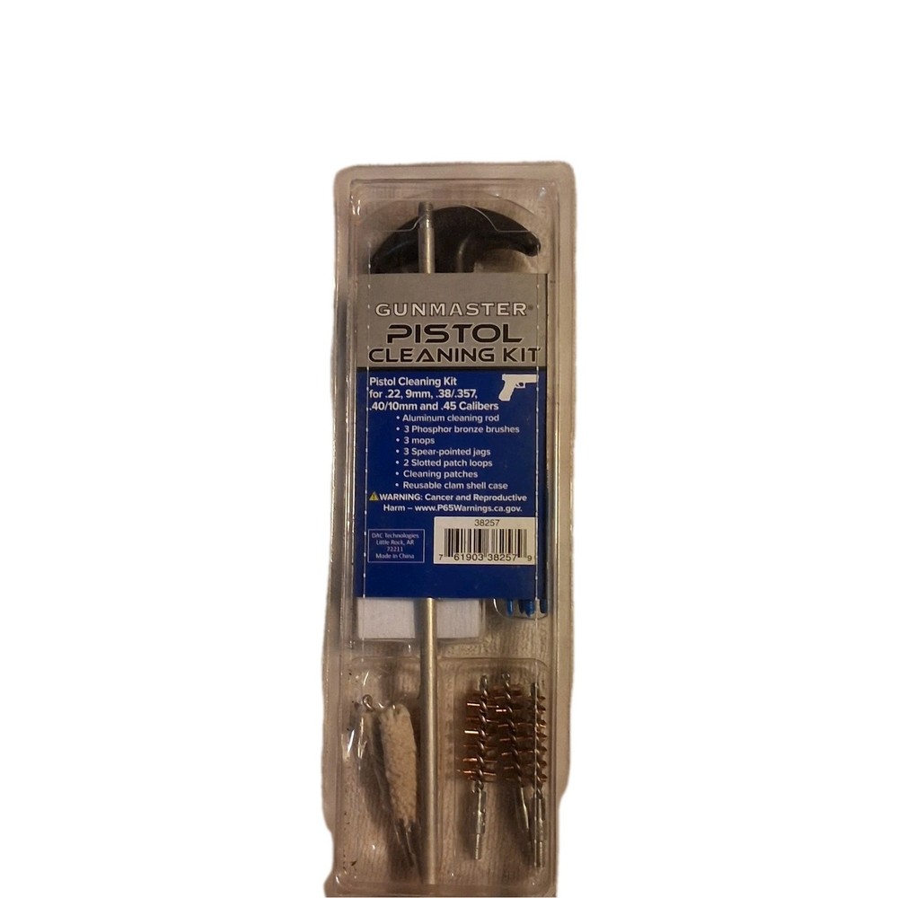 GunMaster Universal Pistol Cleaning Kit, .22, 9mm, .38/.357, .40/10mm, .45 New