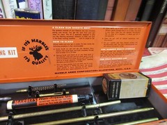 Vintage Marbles Gun Cleaning Kit NITRO SOLVENT LEAD TOP Oil Tin Pad Box Full ROD