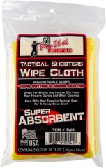 Shooters Wipe Cloth 2 per Pack, Yellow and White, 18″ x 22″