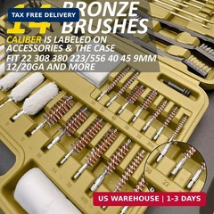 iunio Universal Gun Cleaning Kit, with Mat and Case, Full Brass Jags, Rods and A