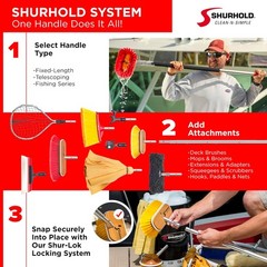 Shurhold 120 Angled Floor Broom Head Yellow Deck Garage Shop Cleaning Brush