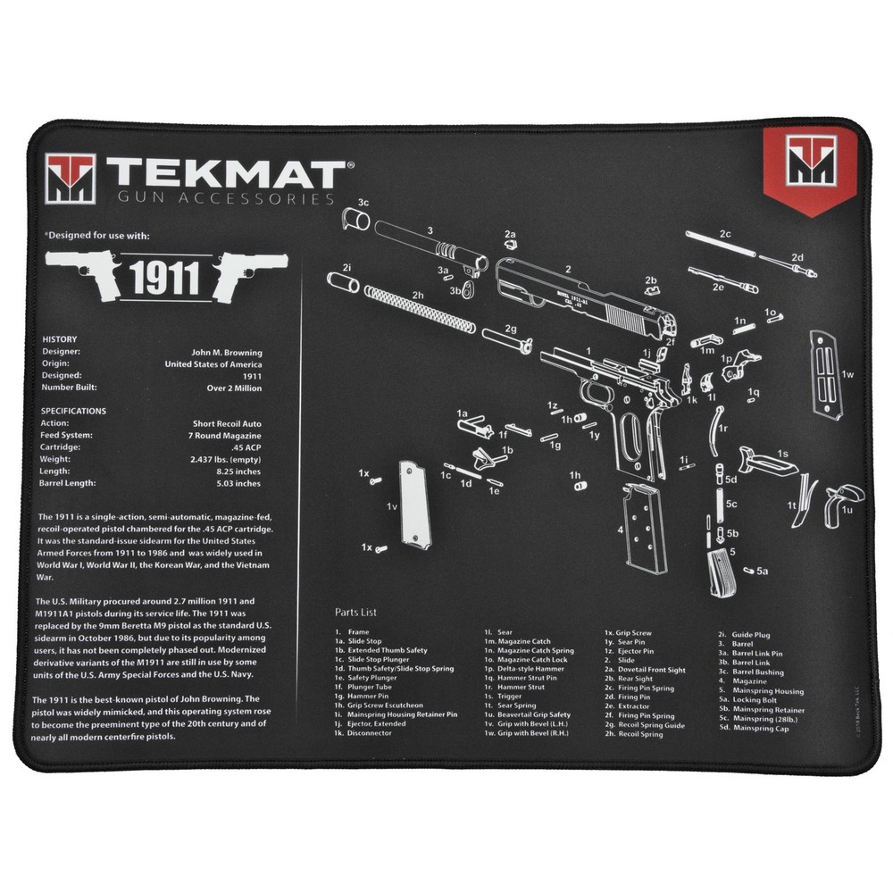 TekMat TEKR201911 Ultra 20 Cleaning Mat Black/White Rubber 15″x20″ 1911 Parts D